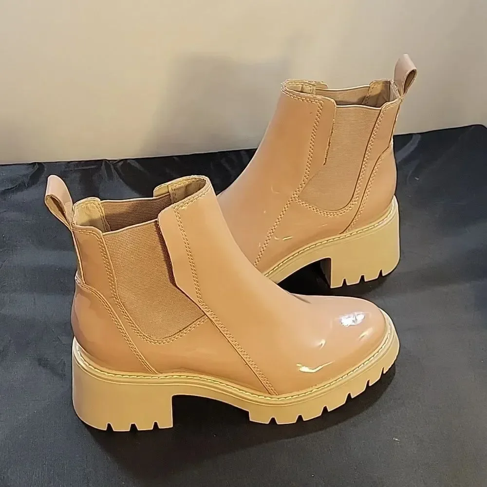 BRAND NEW DOLCE VITA CAFE PATENT HUEY LUG BOOTS